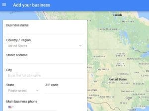 Google My Business add storefront page