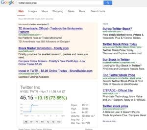 twitter stock price