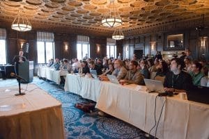 Bill Hartzer, speaking on SEO Audits at SearchFest 2015.