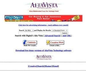altavista search engine, circa 1996