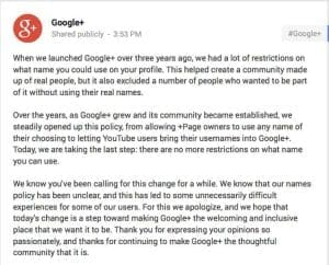 google real name policy
