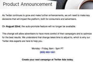 twitter auto promote feature removed