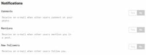 turn off ello notifications