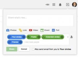 google plus sharing