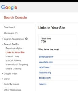 google links to your site