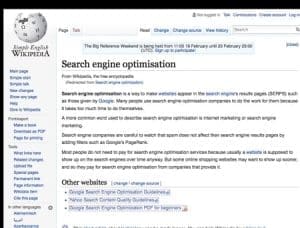 wikipedia simple seo