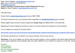 search engine registration spam