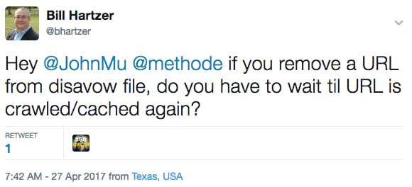 remove a URL from disavow file