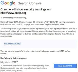 Chrome will show security warnings