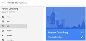 google my business info