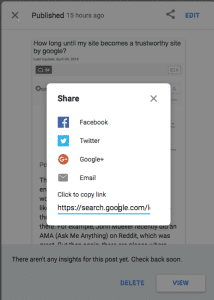 Sharing Google My Business posts