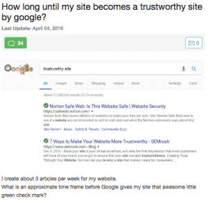 google trustworthy site