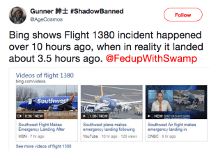 Bing southwest airlines flight 1380 search results