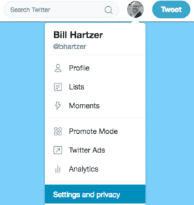 twitter change password