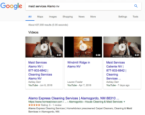 google 3 pack videso local search