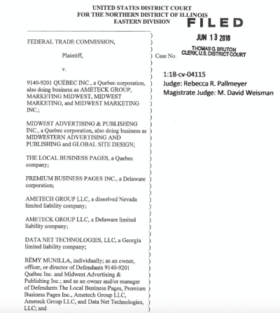 premium business pages FTC