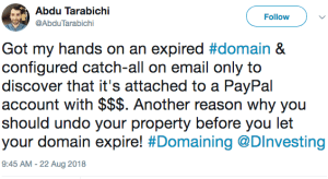 domain name expire paypal