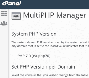 cpanel multiphp manager