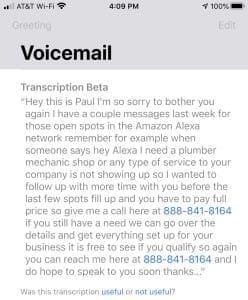amazon alexa sales call