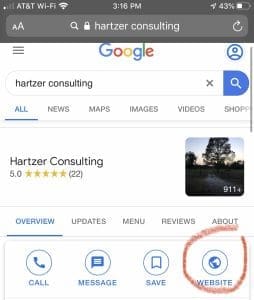 Google My Business on mobile