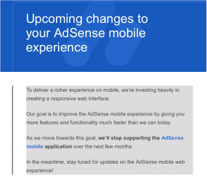 Google AdSense app removed