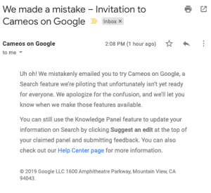 Google cameos uninvite
