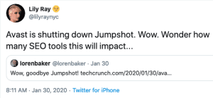 Lily Ray Jumpshot Tweet