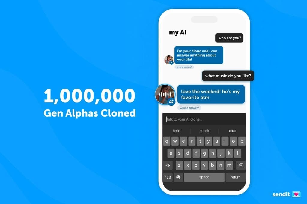 1,000,000 Gen Alphas Have Cloned Themselves Using AI on Sendit 