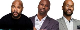 Fanbase and pocstock join forces to ensure creators get paid for the AI training of their content. Pictured: Isaac Hayes III, Steve Jones, and DeSean Brown, Chief Relationship Officer.