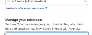 Cloudflare setting creates robots.txt file without permission