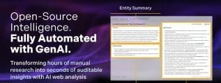Sigma360's new Live Web Summary feature uses GenAI to instantly transform open-source intelligence into structured, audit-ready risk insights. The image highlights how the platform automates entity summaries, individual risk findings, and link-level explainability to replace hours of manual research with real-time intelligence.