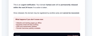 Godaddy fake phishing renewal email