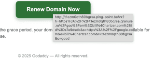 godaddy expiration link in email - renew domain now