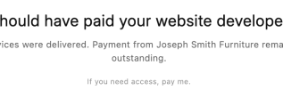 Developer payment shaming client