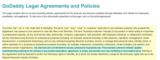 GoDaddy changed their Terms of Service on February 2, 2026 to include statements that their services are not meant for private, personal or household use.